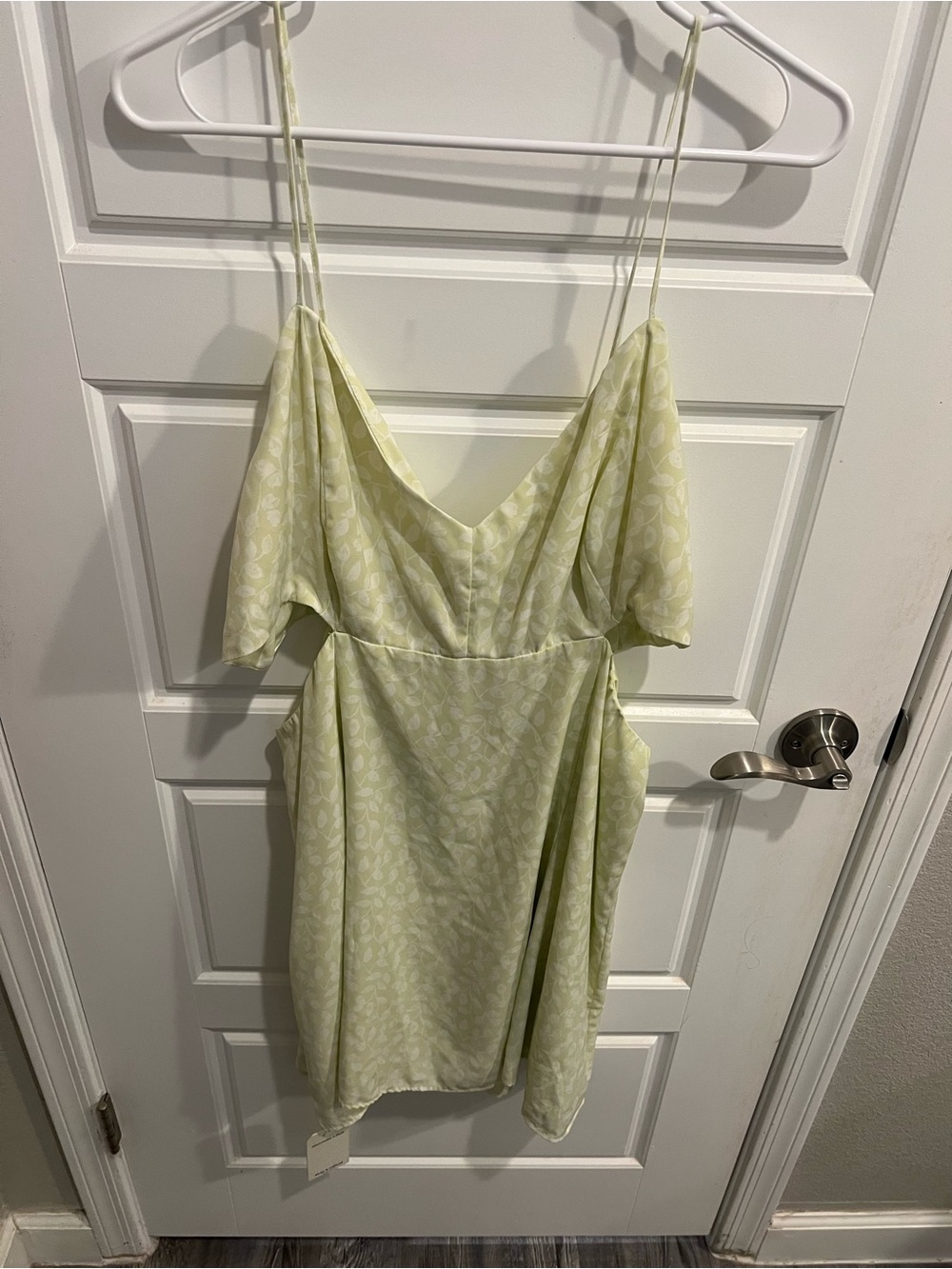 Abercrombie & Fitch Pale Green Floral Slip Dress with Cut Outs